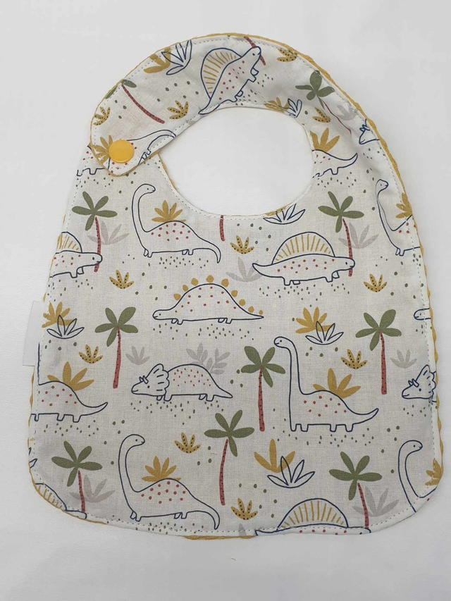 Bavoir en coton nouveau né thème dinosaures 