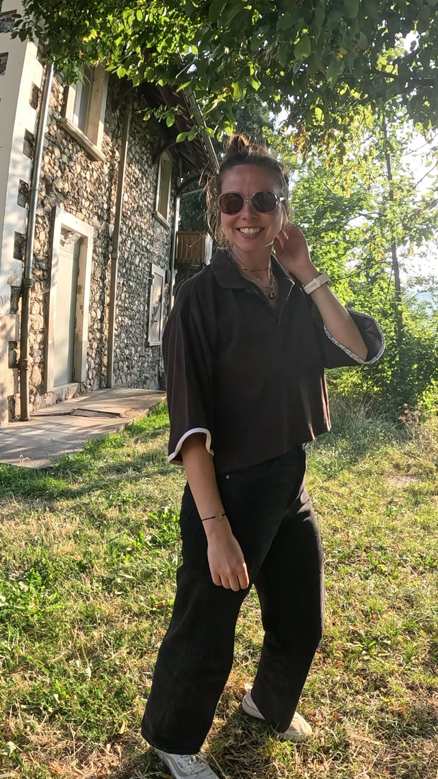 Polo upcyclé marron