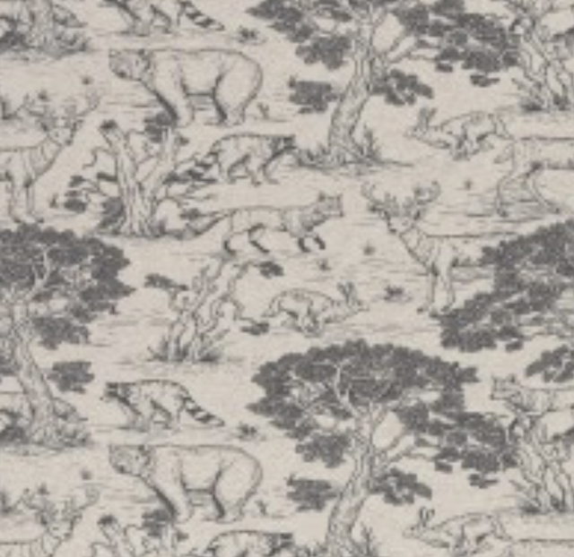 Sweatstoff 0,5m Waldtiere grau   