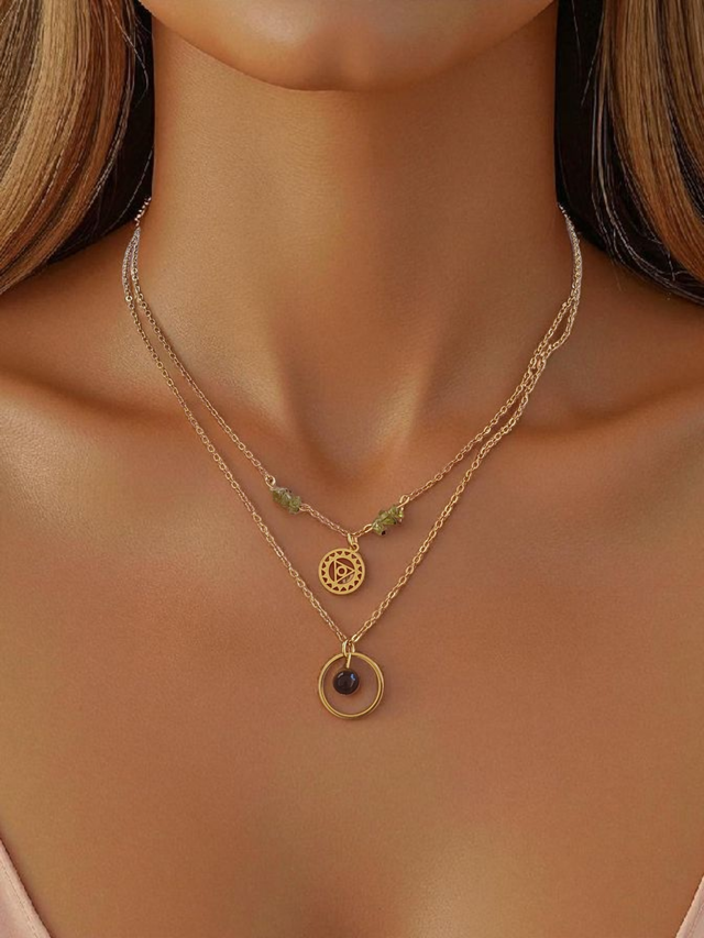 Collier CHAKRA DE LA GORGE "Œil de Tigre" &amp; Symbole Sacré – Bijou lithothérapie