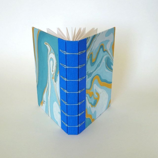 Notebook 'Blue marble' (blue thread) - A6