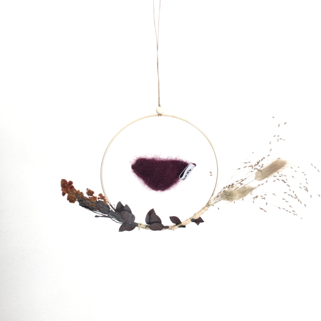 Couronne oiseau fleurie 15cm