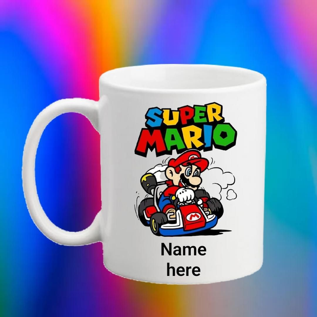 suoer.mario mug with personalisation