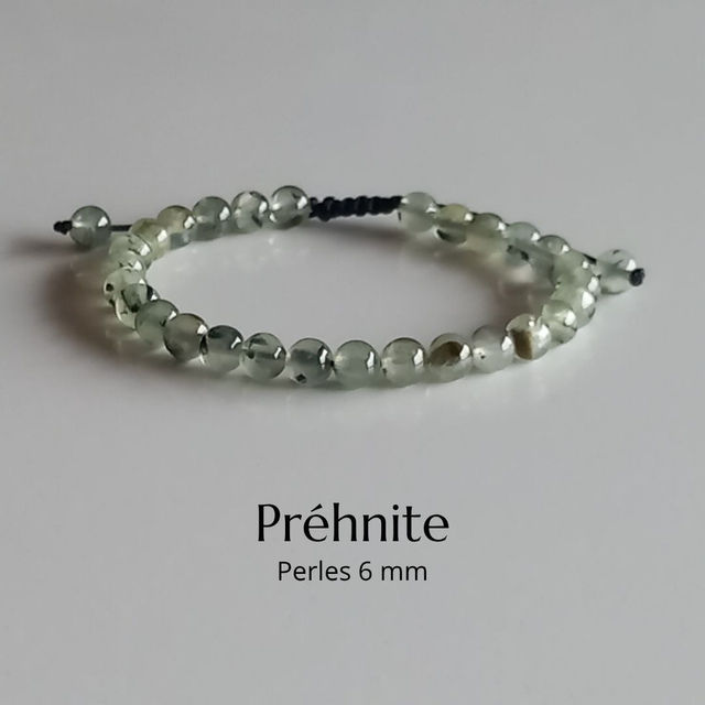 Bracelet ajustable en Préhnite