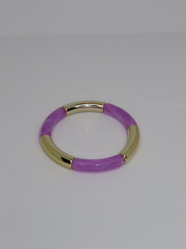 Bracelet tube perle dorée