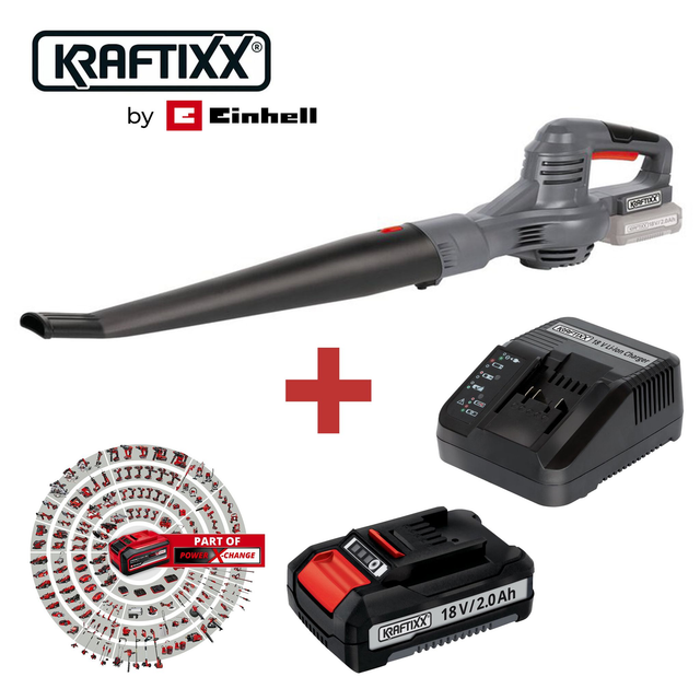 Kraftixx by Einhell SET Akku-Laubbläser mit 18V 3,0A Charger und 18 V 2,0Ah Battery - KX-ALB 1821 Li-Solo