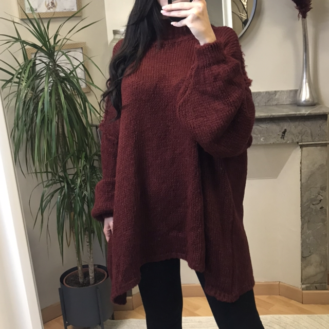 Pull maille oversize marrondeaux
