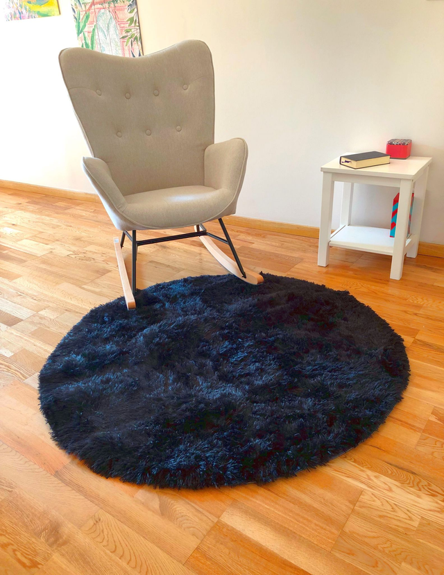 HODYSSEA Tapis RONDOUX Diamètre 120 cm 100% Polyester Poils longs