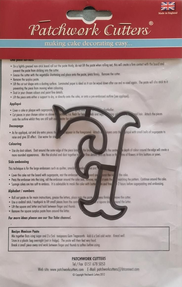 Patchwork Cutters Marion Frost extra large letters F