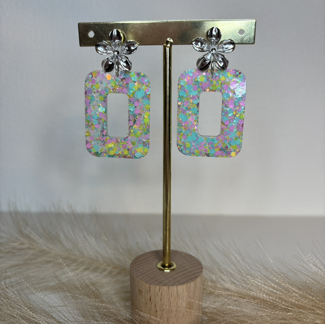 Boucles d’oreilles paillettes colorées