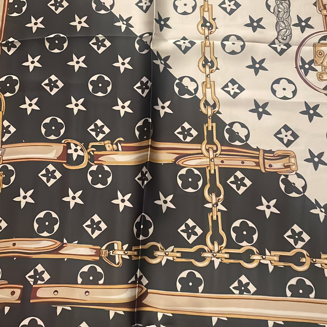 Sjaaltje 68 x 68 cm zwart/wit