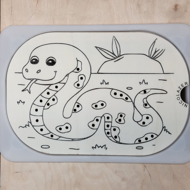 Insert sensoriel bois compatible trofast &quot;le serpent&quot;