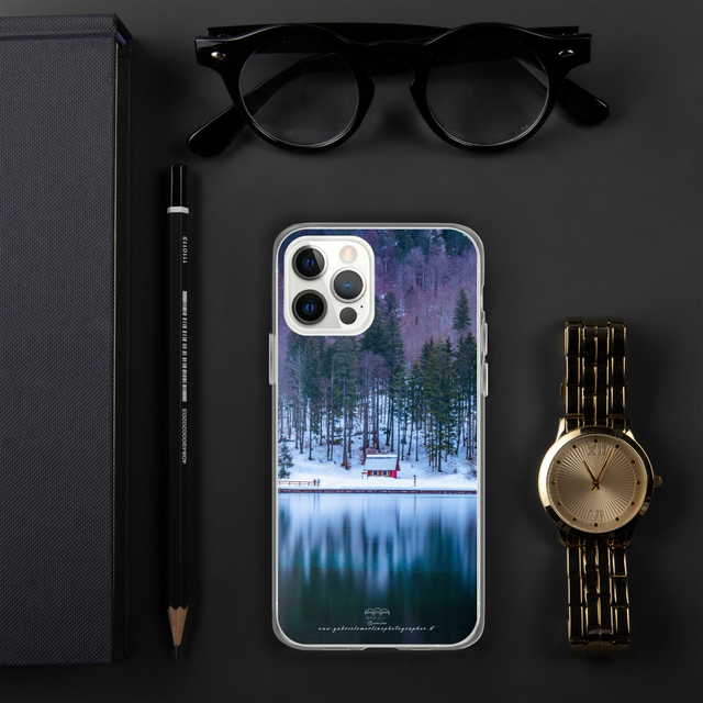 Cover per iPhone in silicone Laghi di Fusine winter ghost
