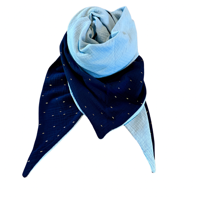 XXL-Musselintuch "Romy", blue - light blue