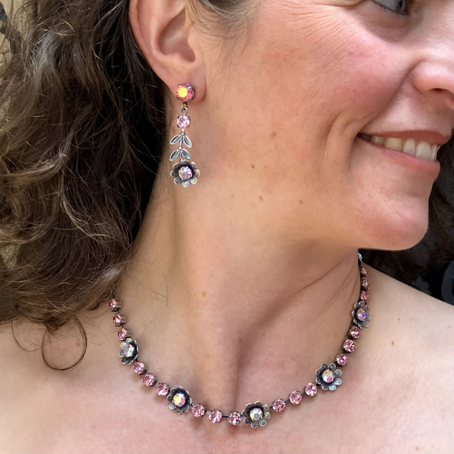 Collier BLÜMCHEN Light Rose Shimmer, Rosa