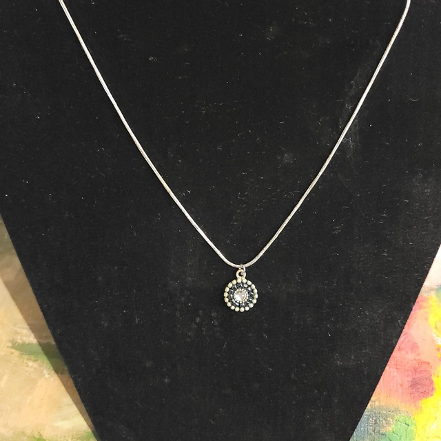 Circular Blue &amp; Silver Pendant 