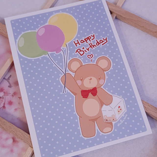 Bären Postkarte "Happy Birthday"