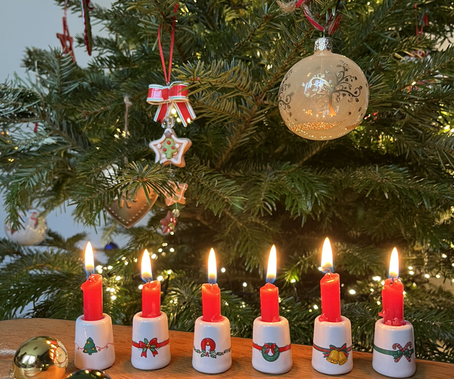 Lot de 6 bougeoirs en céramique 