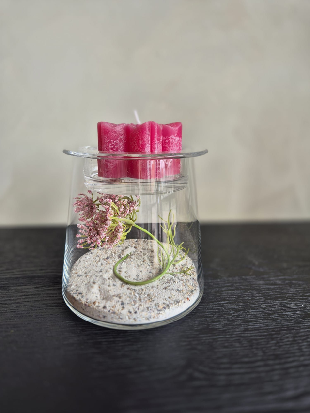 Deco glas gevuld klein - flower