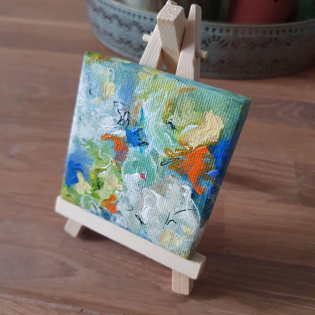 Mini-schilderij op ezeltje 013