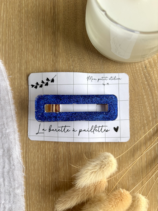 La barette à paillettes - Bleu électrique