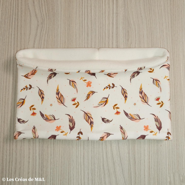 Snood Feuilles Terracotta &amp; Polaire Blanche (Enfant)