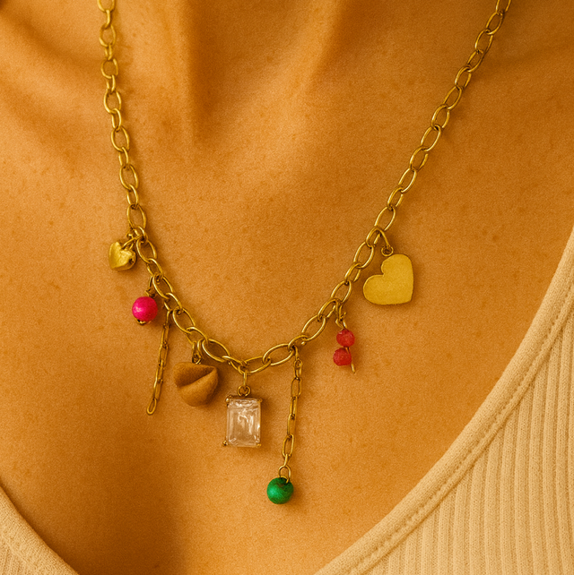 Ketting steentje goud