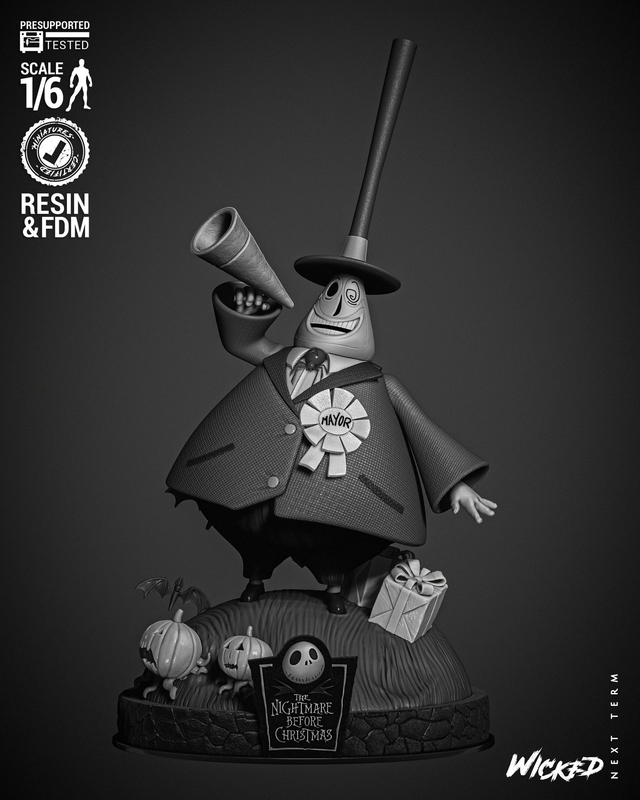 STATUE MR LE MAIRE L&#039;étrange Noel de Mr Jack