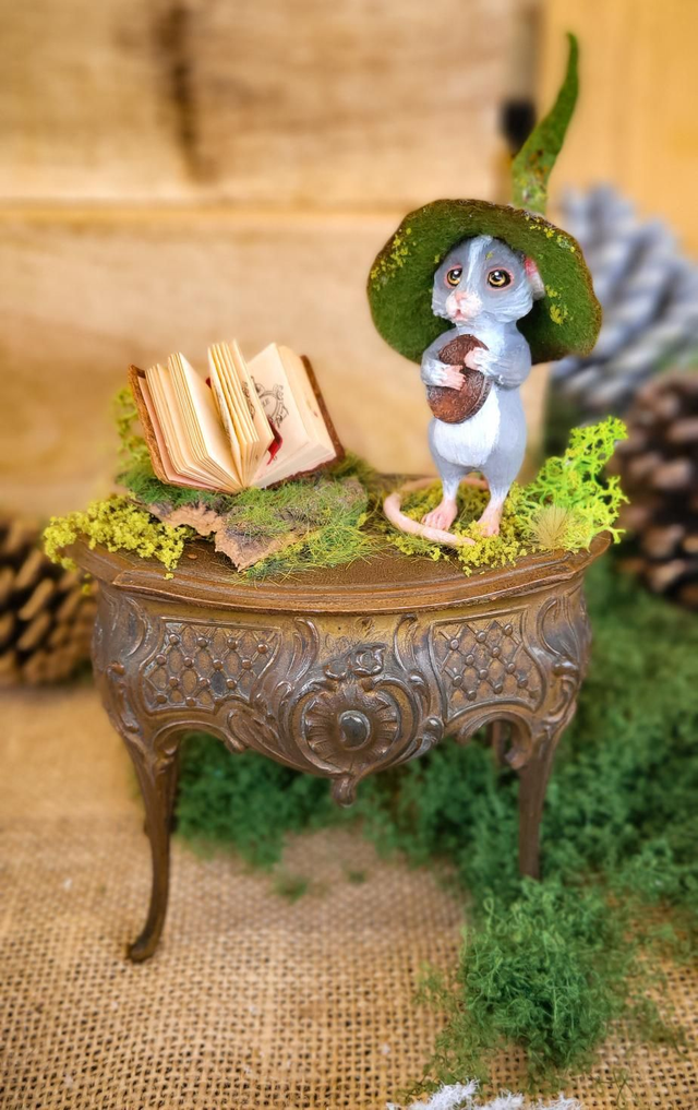 Le petit Sourcier Vert - Sculpture Fantastique