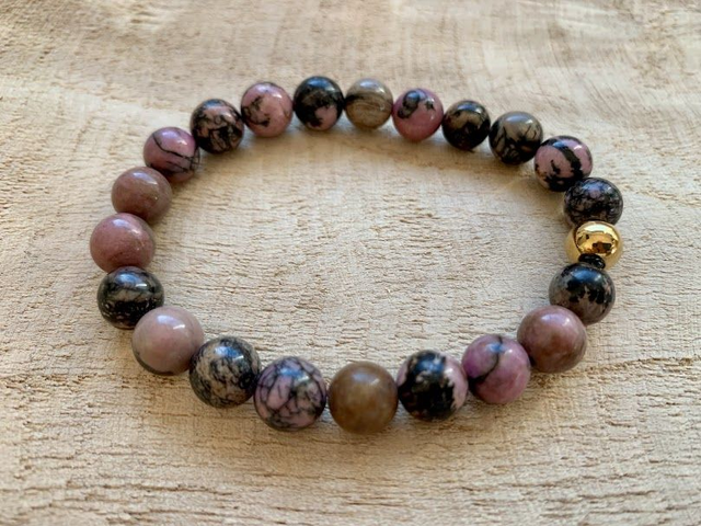 Bracelet Rhodonite - Perles de 8mm