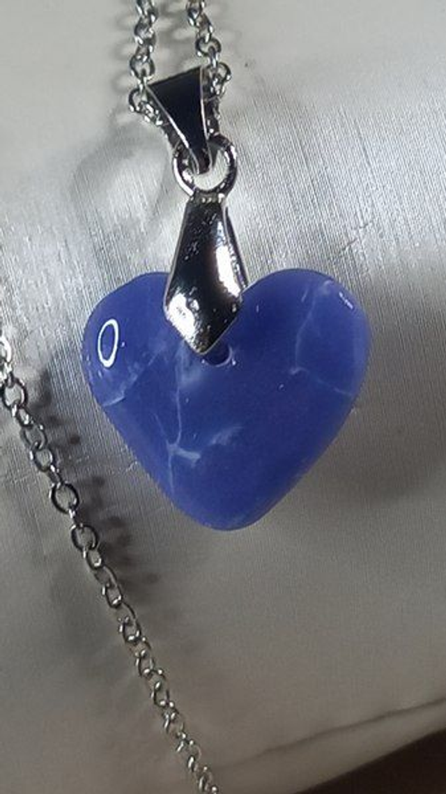 Collier "cœur saphir"