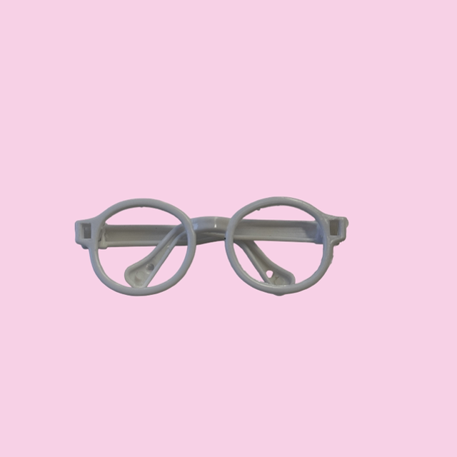 17cm Doll Glasses (White with no lens)