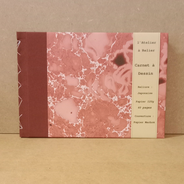Carnet à dessin Rose/Marbré