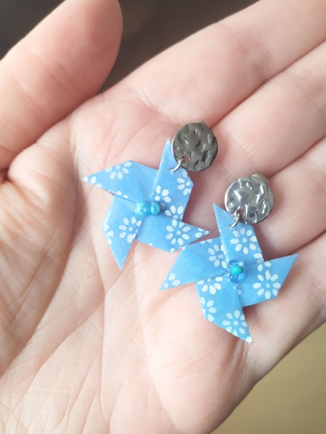 Boucles d’oreilles « Moulins en Papier Japonais »