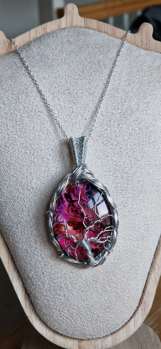 Anhänger Eingefasster Stein    Lebensbaum