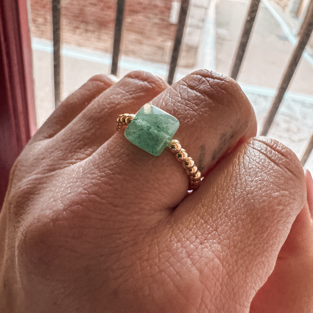 🍀 Bague Aventurine – Chance &amp; Apaisement