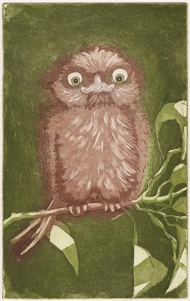 Radierung "Der kleine Spatz" / Etching "The Little Sparrow"