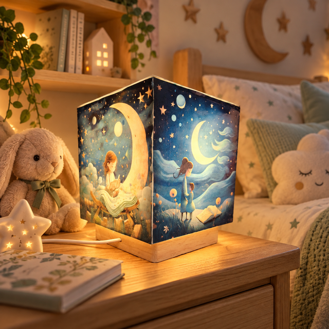 Lampe d'ambiance en cire 12x12cm- "Lune"
