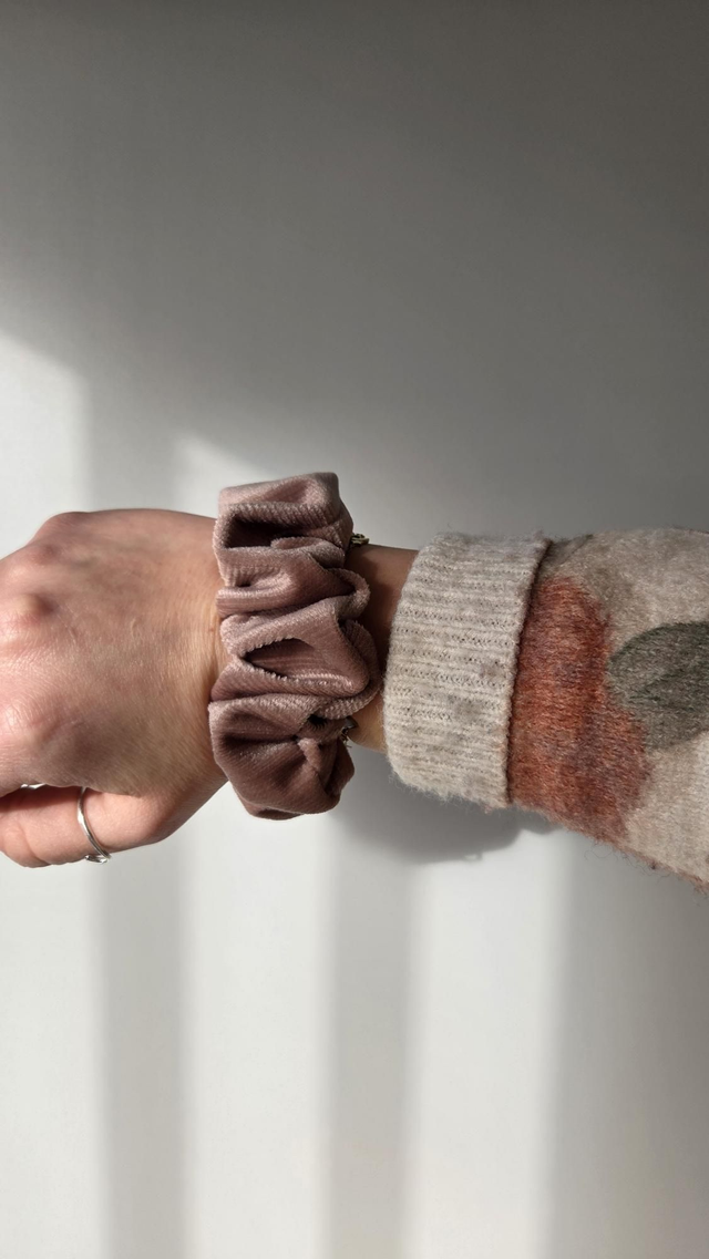 Chouchou rose velours