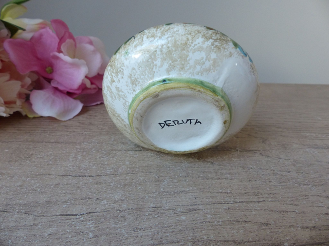 Cendrier forme pipe en céramique décoré artisanat signé Deruta Italie, décoration boudoir, fumoir, bureau cendrier poterie cadeau fumeur