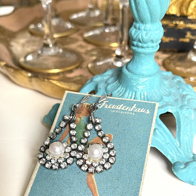 Strass Ohringe antik unikat 