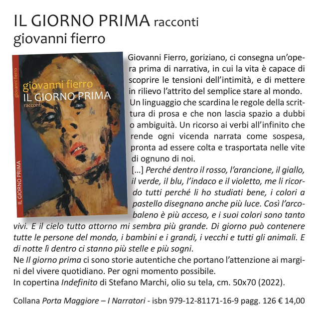 Giovanni Fierro, "Il giorno prima. Racconti", qudulibri 2024 