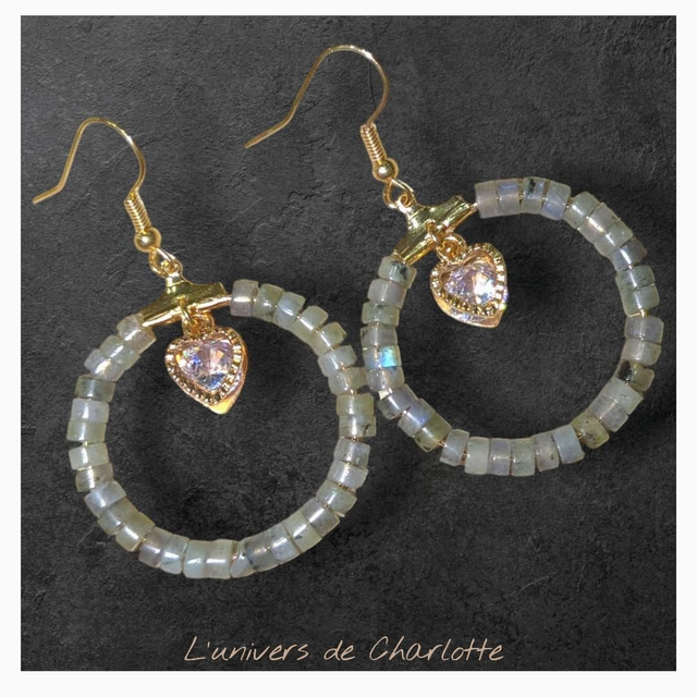 Boucles d'oreilles "Labradorite" BO-178