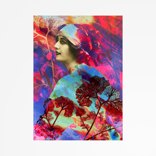 &#039;Anna Kremser&#039; Mounted ACEO | 2.5x3.5&quot; Open Edition Collage Print with 4x6&quot; Mount