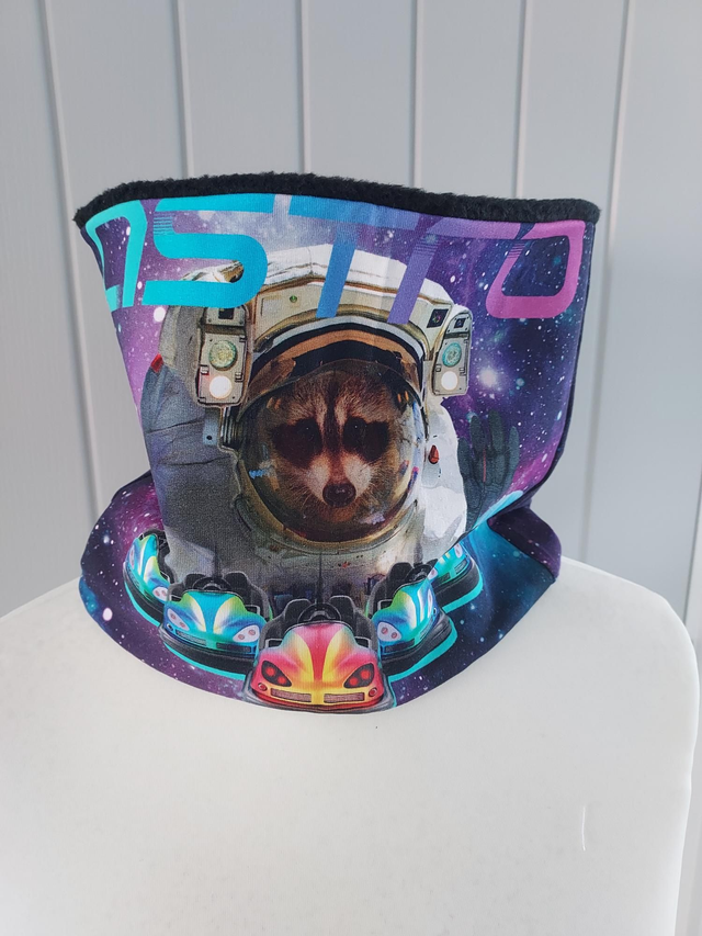 Astro Space Neck Warmer, Snood with Black Fleece,