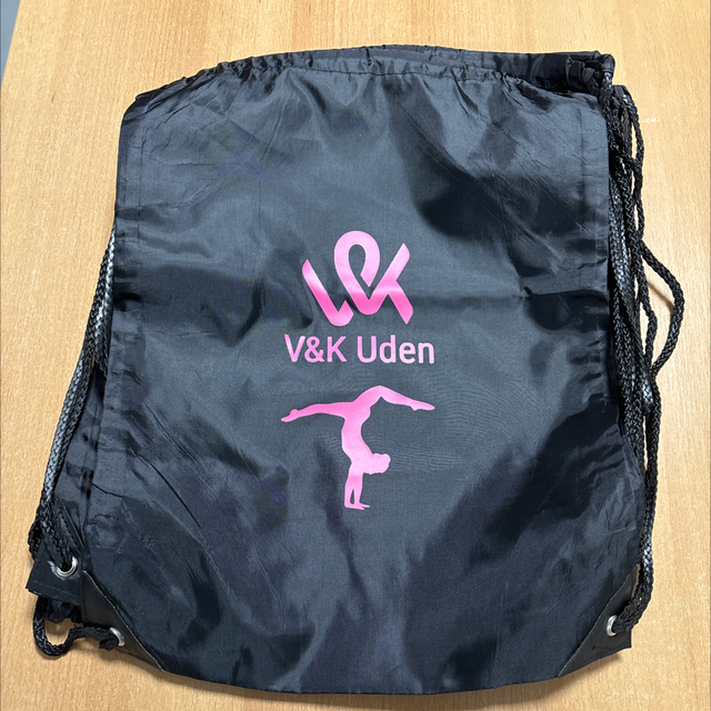 Rugtas Turnen dames zwart roze opdruk