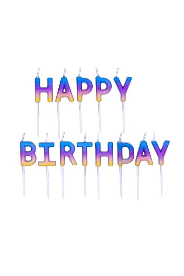 CANDLE: ROSE GOLD &amp; OMBRE HAPPY BIRTHDAY PICK STICK CANDLES