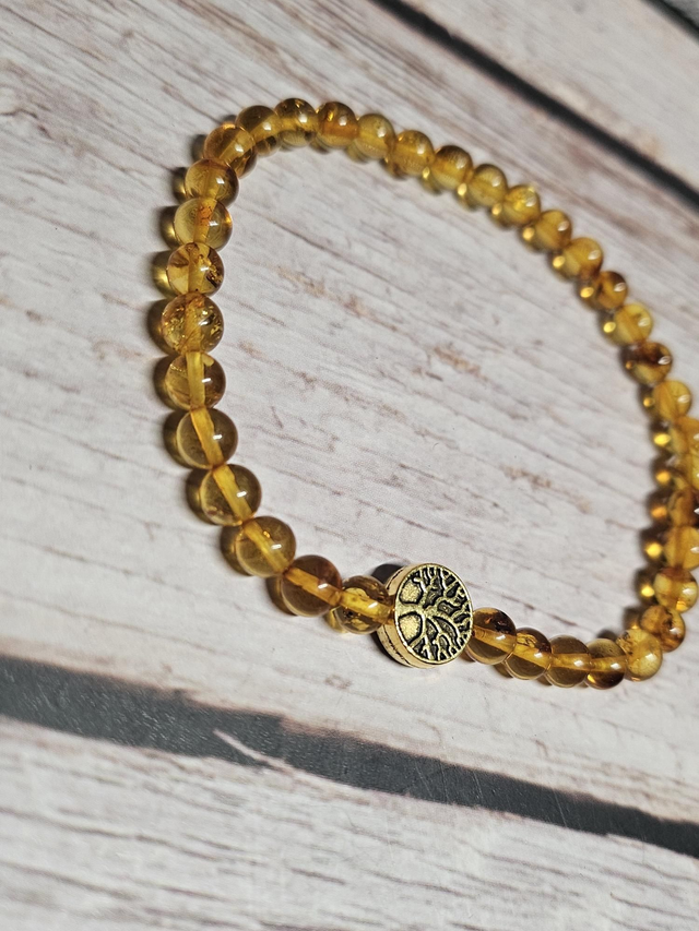 Bracelet en Ambre fleuri de Madagascar – 4 mm