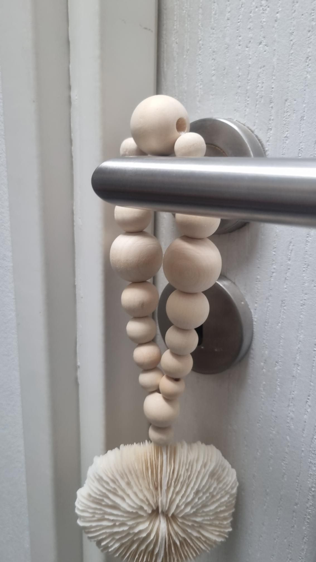 Embrasse corail pompon beige