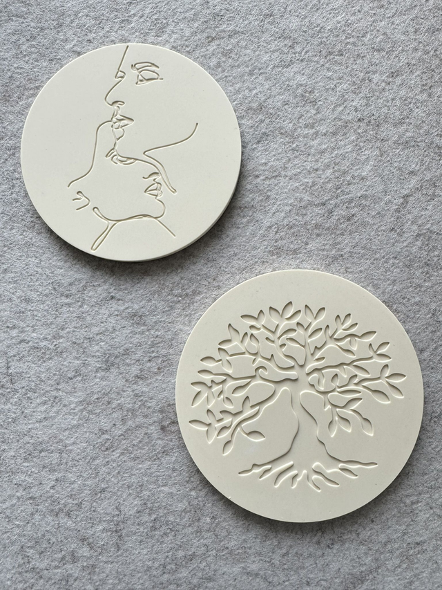 Untersetzer „Gesicht“ und "Baum des Lebens" – handgemacht & stilvoll